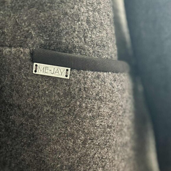 Vintage ME-JAY Taupe Brown Virgin Wool Longline Coat with Removable Hood – US 6 - Picture 10 of 13